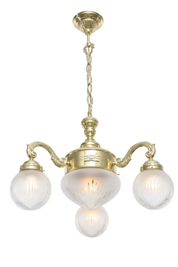 Budapest 3 armed chandelier I. - LED handmade brass chandelier