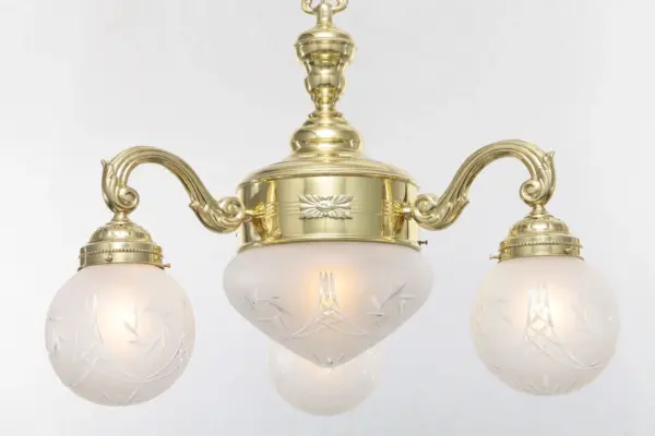 Budapest 3 armed chandelier I. - LED handmade brass chandelier - Image 2