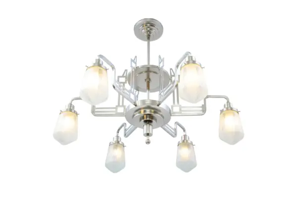 Hoffmann 6 armed chandelier - LED handmade brass chandelier - Image 6