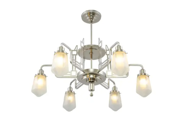 Hoffmann 6 armed chandelier - LED handmade brass chandelier - Image 3