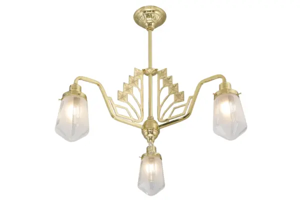 Linz 3 armed chandelier I. - LED handmade brass chandelier - Image 4