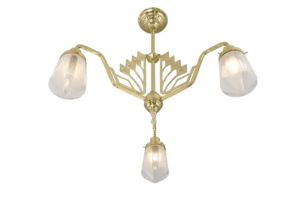 Linz 3 armed chandelier I. - LED handmade brass chandelier - Image 5