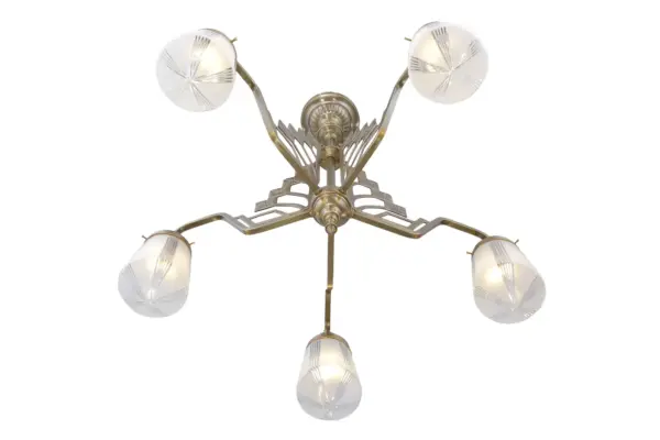 Linz 5 armed chandelier - LED handmade brass chandelier - Image 3