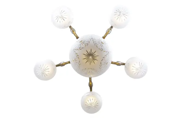 Pecs 5 armed chandelier III. - LED handmade brass chandelier - Image 3