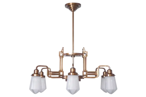 Hoffmann 6 armed chandelier - LED handmade brass chandelier - Image 5