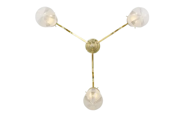 Linz 3 armed chandelier I. - LED handmade brass chandelier - Image 6