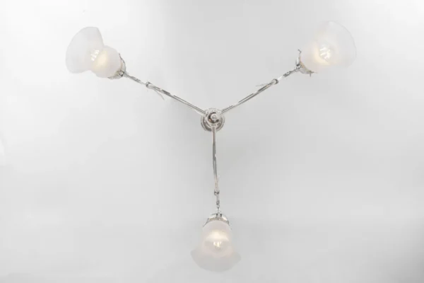 Original and restored art nouveau chandelier from the 1910's 10 - Image 3