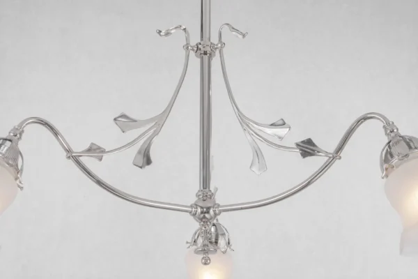 Original and restored art nouveau chandelier from the 1910's 10 - Image 4
