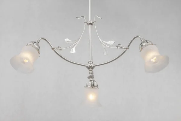 Original and restored art nouveau chandelier from the 1910's 10 - Image 2