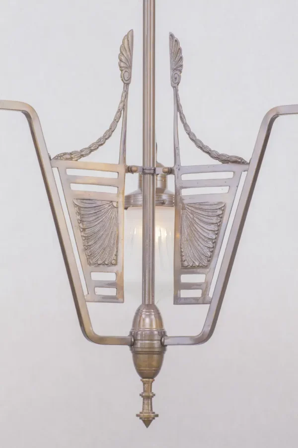 Varnished chandelier with new manually cut glass shades 12 - Image 2