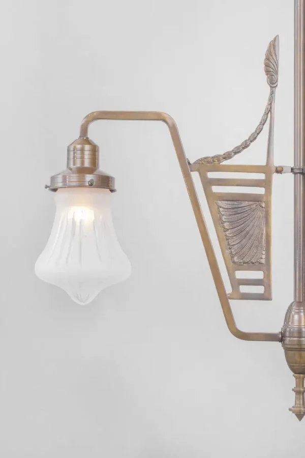 Varnished chandelier with new manually cut glass shades 12 - Image 3