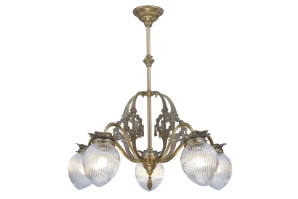 Art nouveau chandelier with 5 arms 241