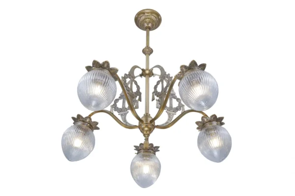 Art nouveau chandelier with 5 arms 241 - Image 2