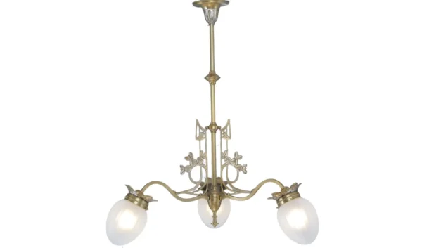 Art nouveau 3 armed chandelier 183 - Image 4