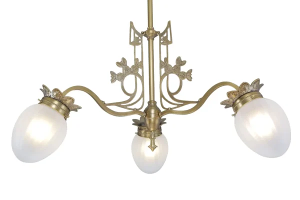 Art nouveau 3 armed chandelier 183 - Image 2