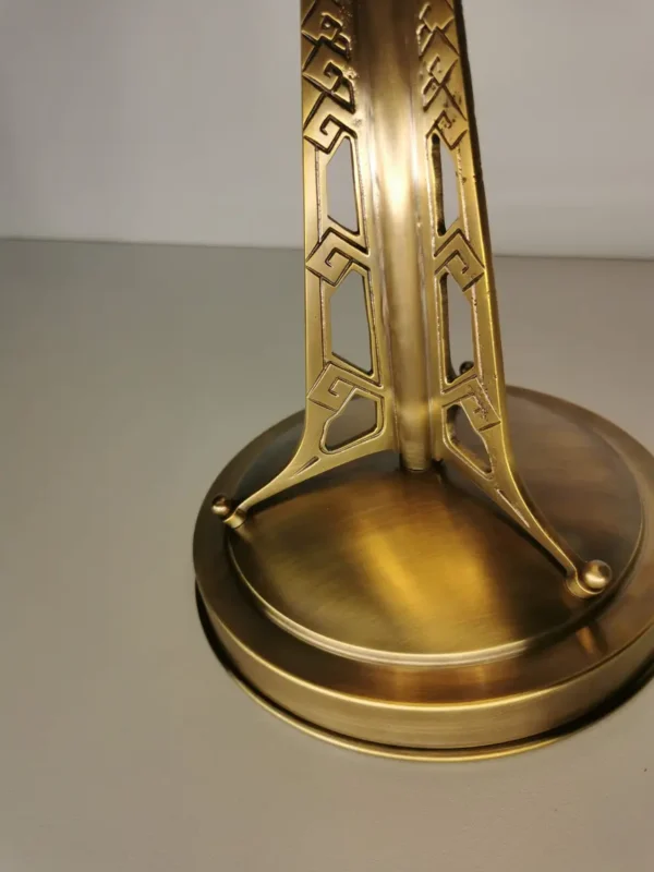 Patinated solid brass table lamp with opal glass shade 267 - Image 2