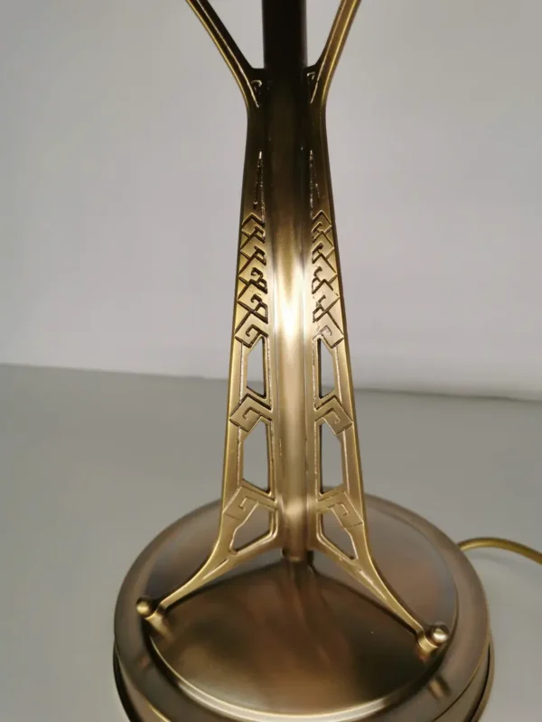 Solid brass tabe lamp with antique shade 268 - Image 2