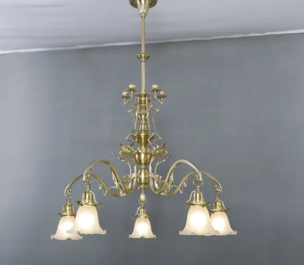 Zig-zag 5 armed chandelier 372 - Image 2