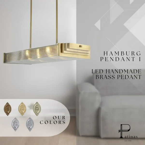 Hamburg pendant I. - LED handmade brass pendant - Image 5