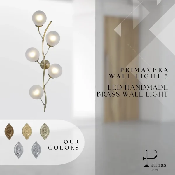 Primavera wall light 5 - LED handmade brass wall light - Image 10